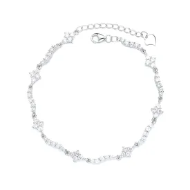 18K White Gold Bracelet with Genuine Crystals