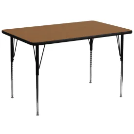 36x72 REC Oak Activity Table XU-A3672-REC-OAK-T-A-GG