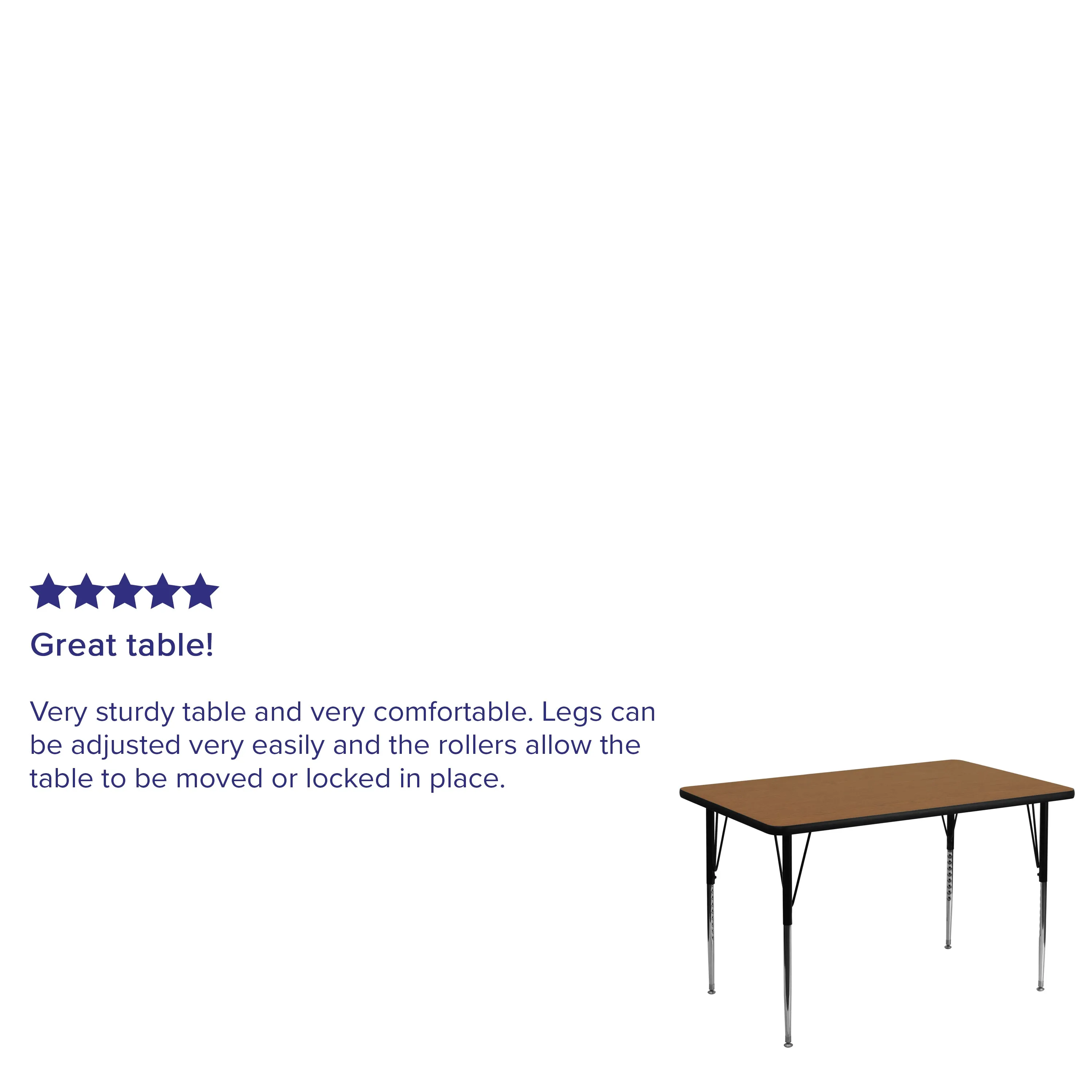 36x72 REC Oak Activity Table XU-A3672-REC-OAK-T-A-GG
