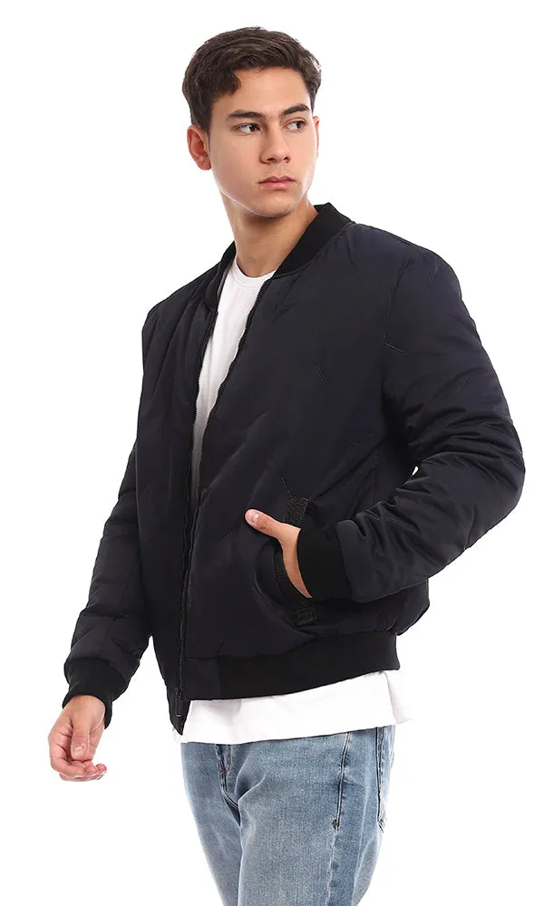 95812 Front Zipper Waterproof Navy Blue Jacket