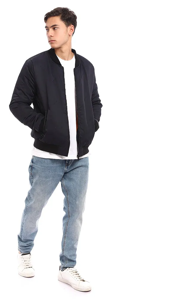 95812 Front Zipper Waterproof Navy Blue Jacket