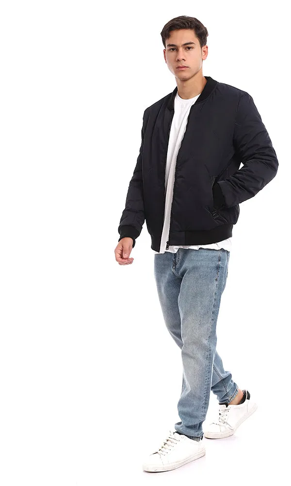 95812 Front Zipper Waterproof Navy Blue Jacket