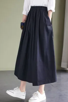 A-line Long oversize linen skirt c3877