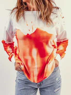 Abstract Print Long Sleeve Top