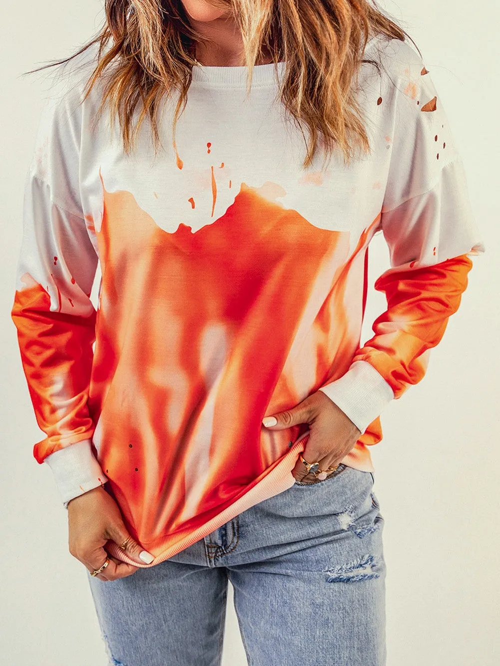 Abstract Print Long Sleeve Top