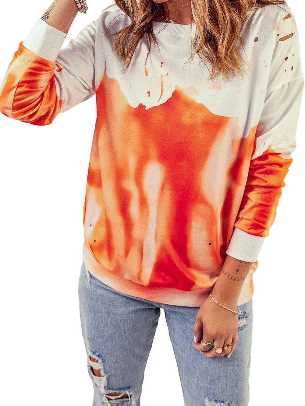 Abstract Print Long Sleeve Top