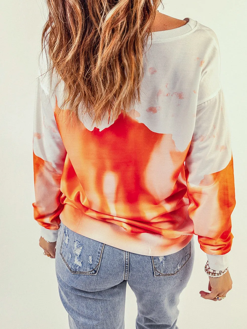 Abstract Print Long Sleeve Top
