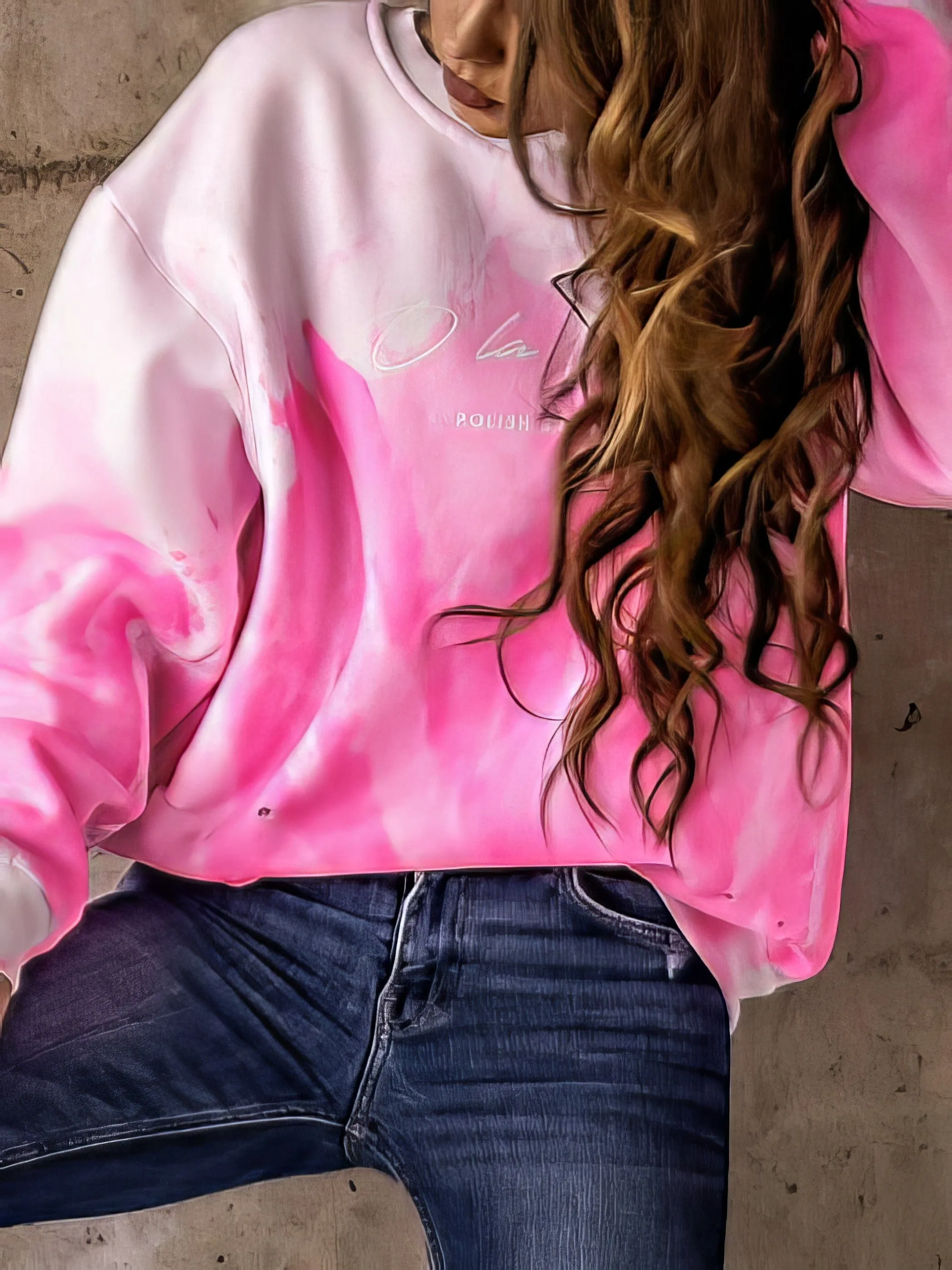 Abstract Print Long Sleeve Top