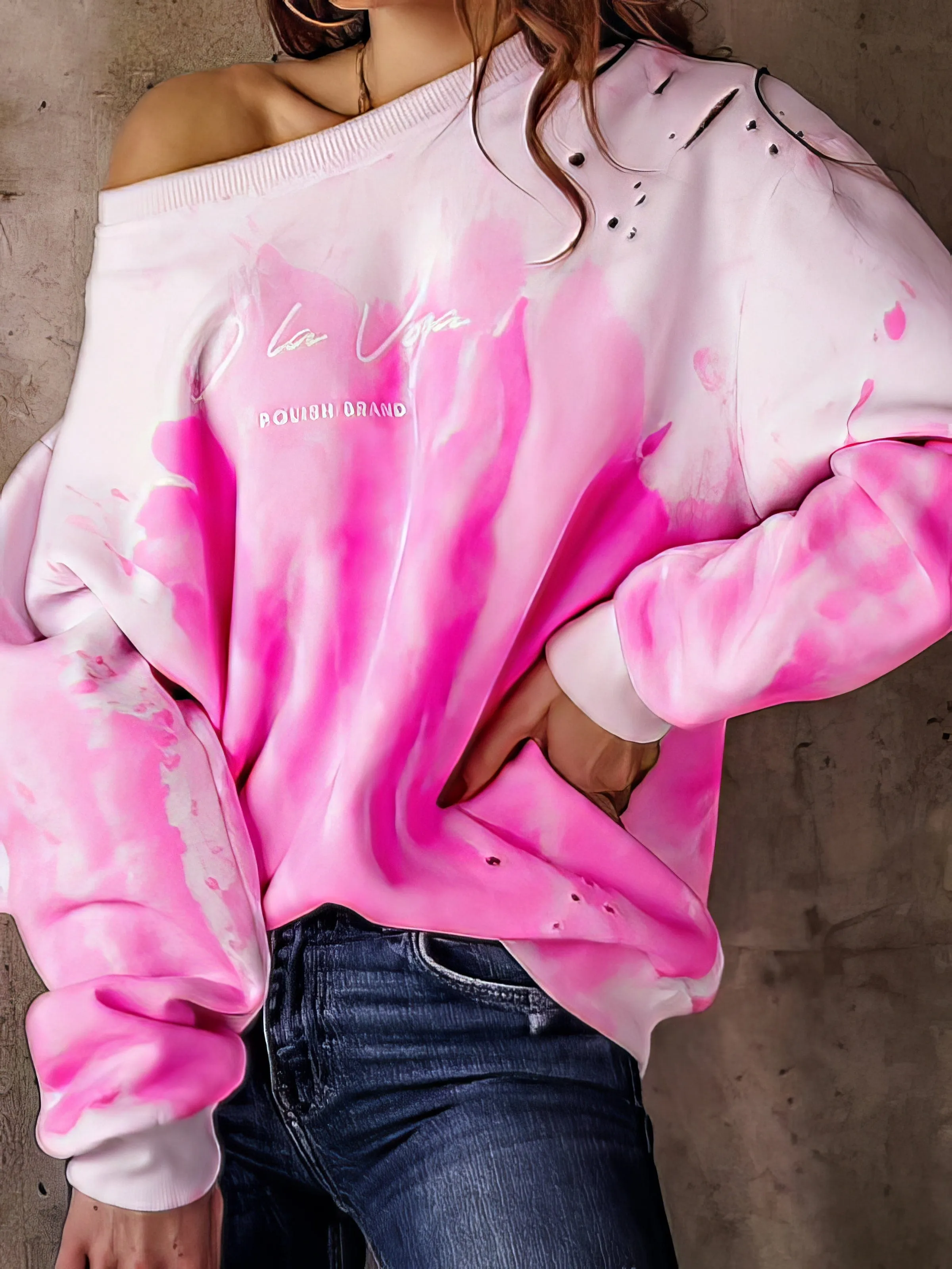 Abstract Print Long Sleeve Top
