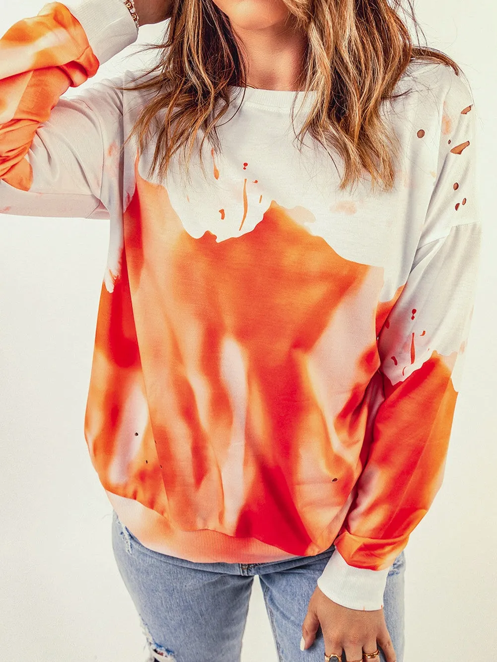 Abstract Print Long Sleeve Top