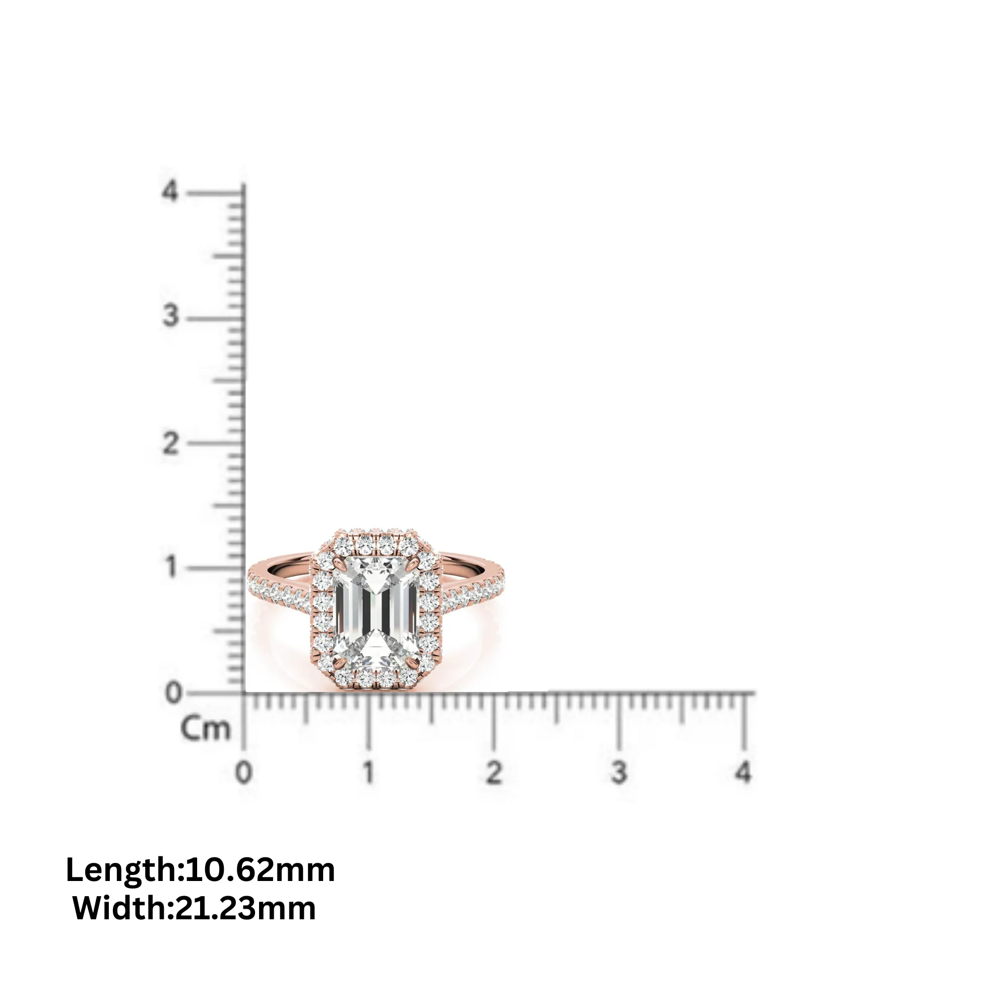 Adjustable  Sterling Silver Engagement White Gold Emerald-Cut Ring For Woman