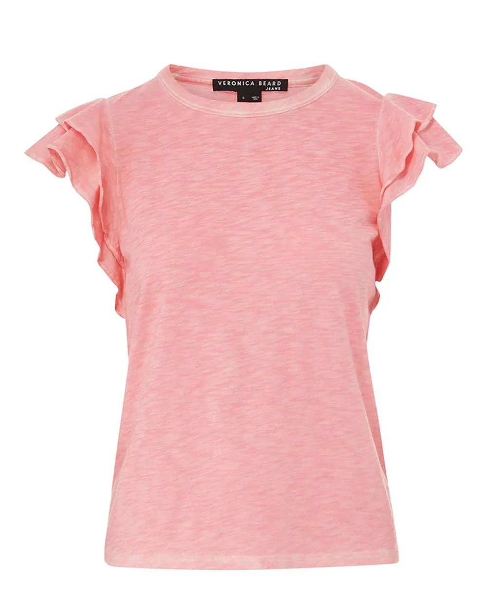 Akeela Flutter-Sleeve Tee in Peony