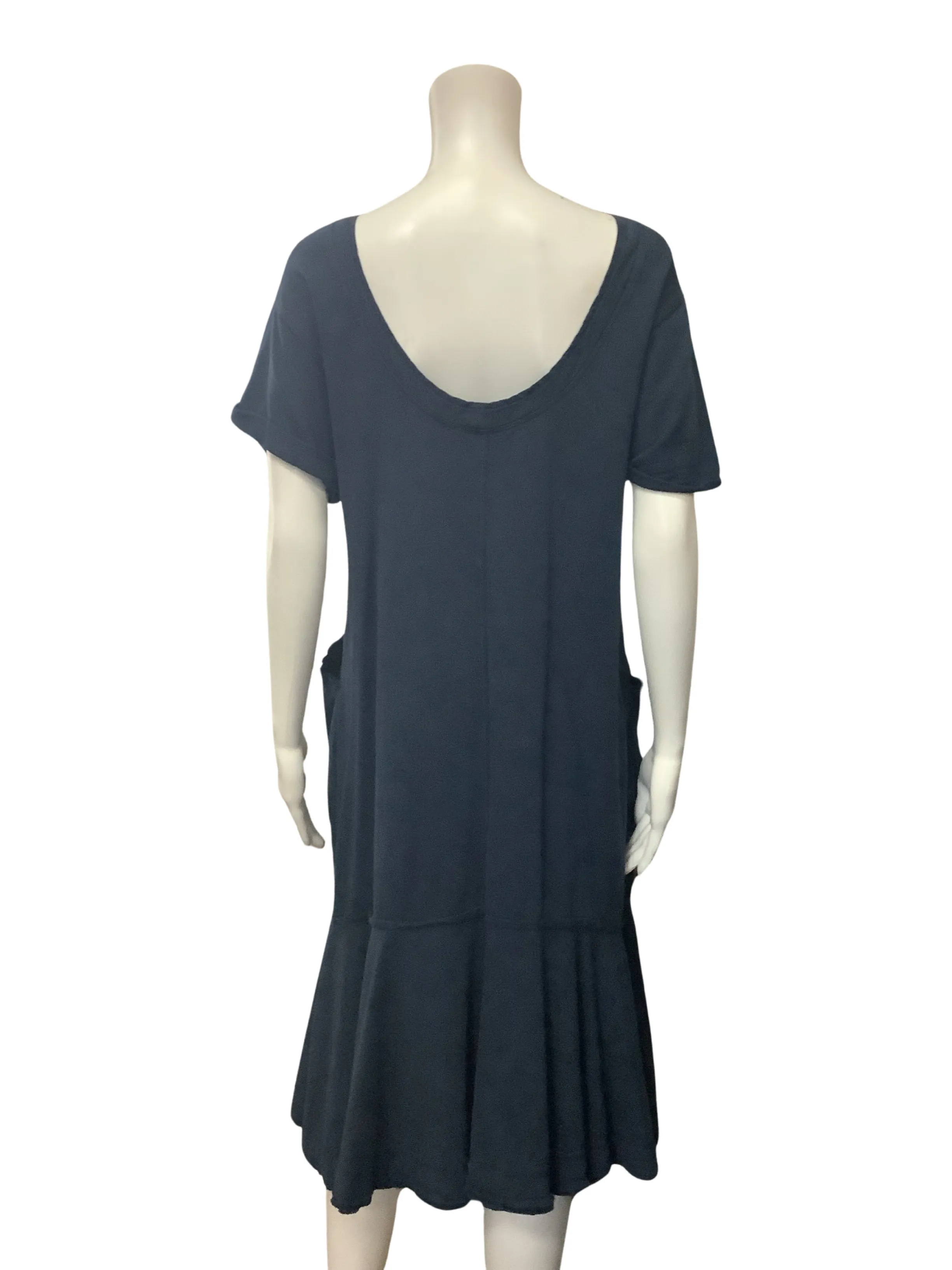 Anthropologie Holding Horses Joella Dress Navy Short Sleeve Midi Size: S