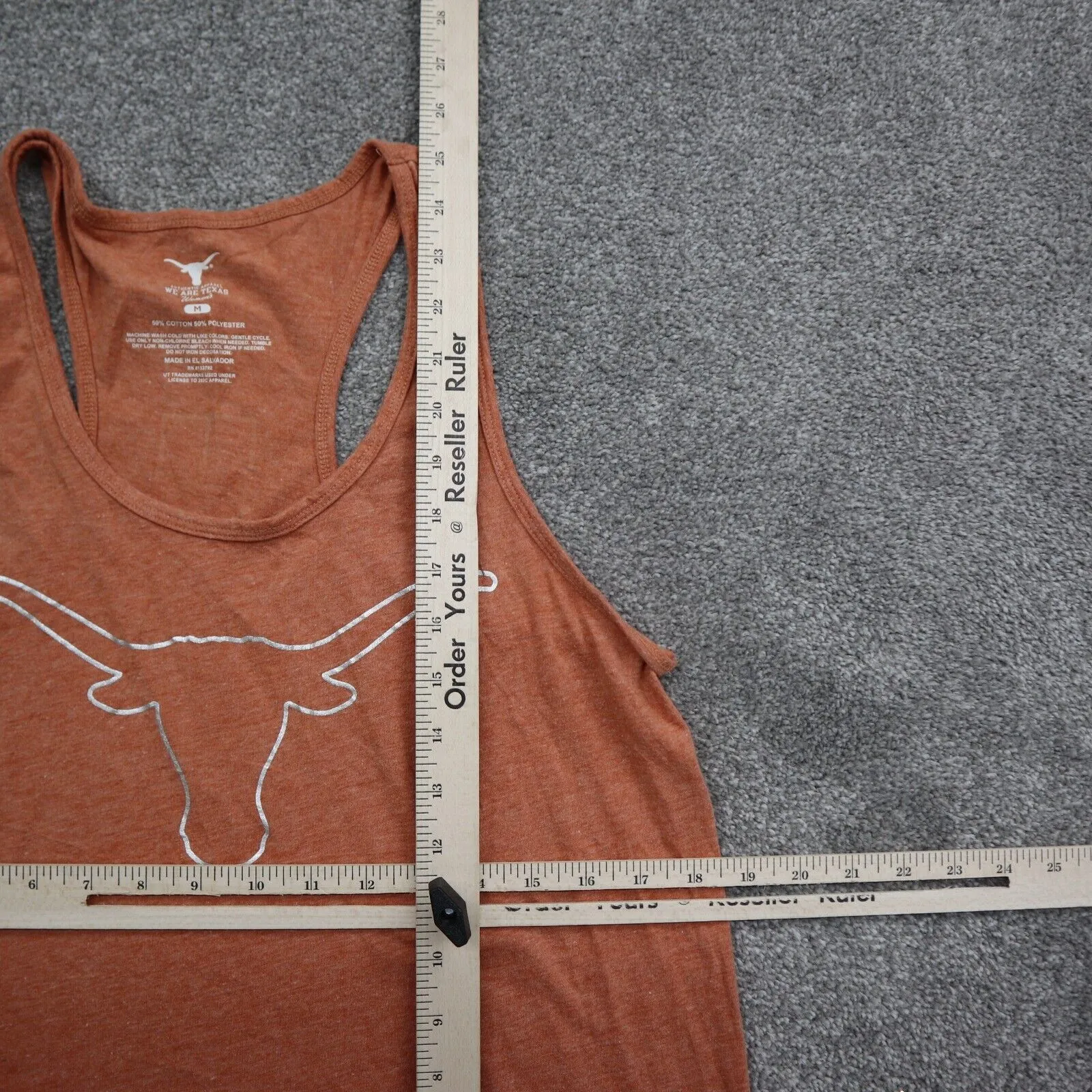Authentic Apparel Womens Pullover Tank Top Racerback Sleeveless Orange Medium