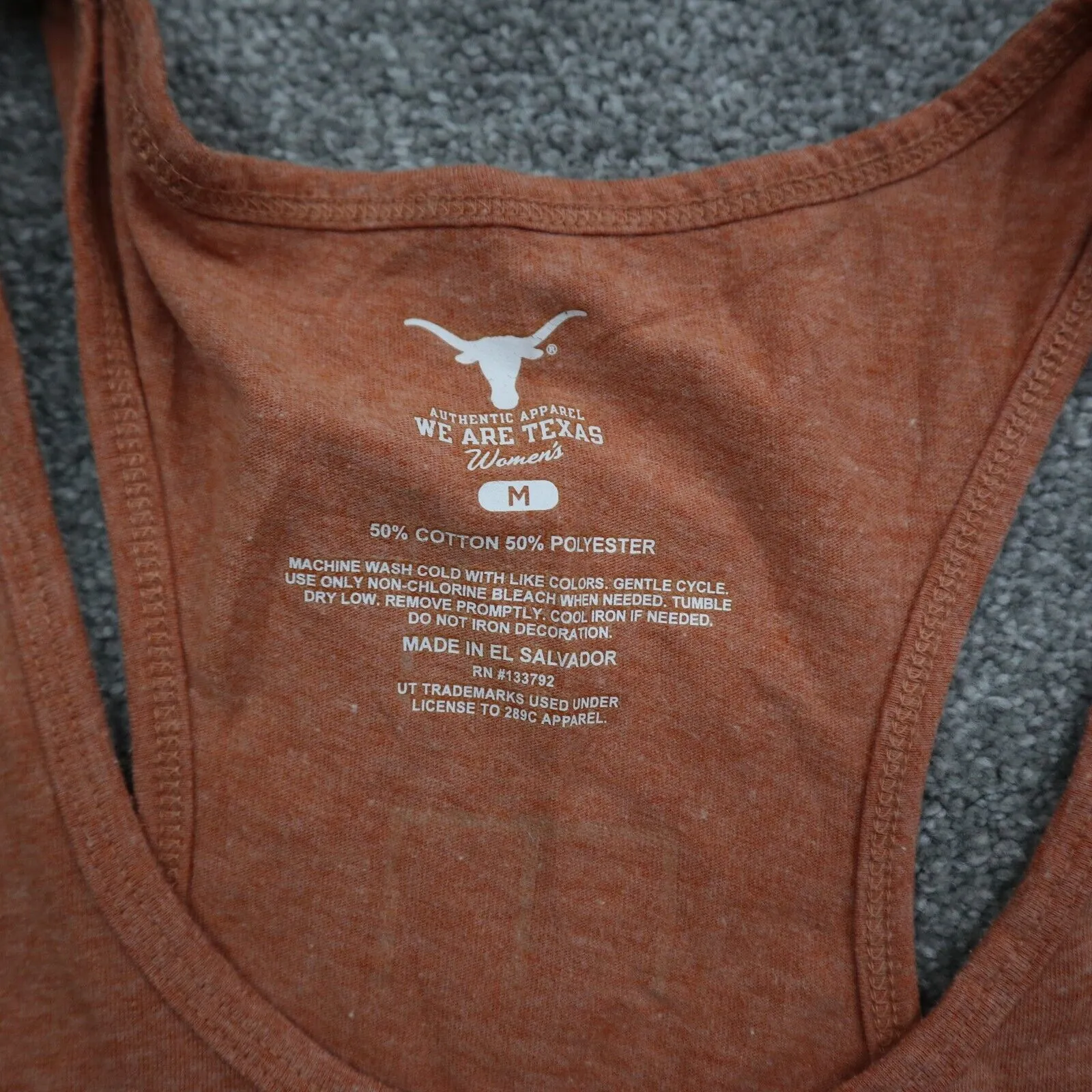 Authentic Apparel Womens Pullover Tank Top Racerback Sleeveless Orange Medium
