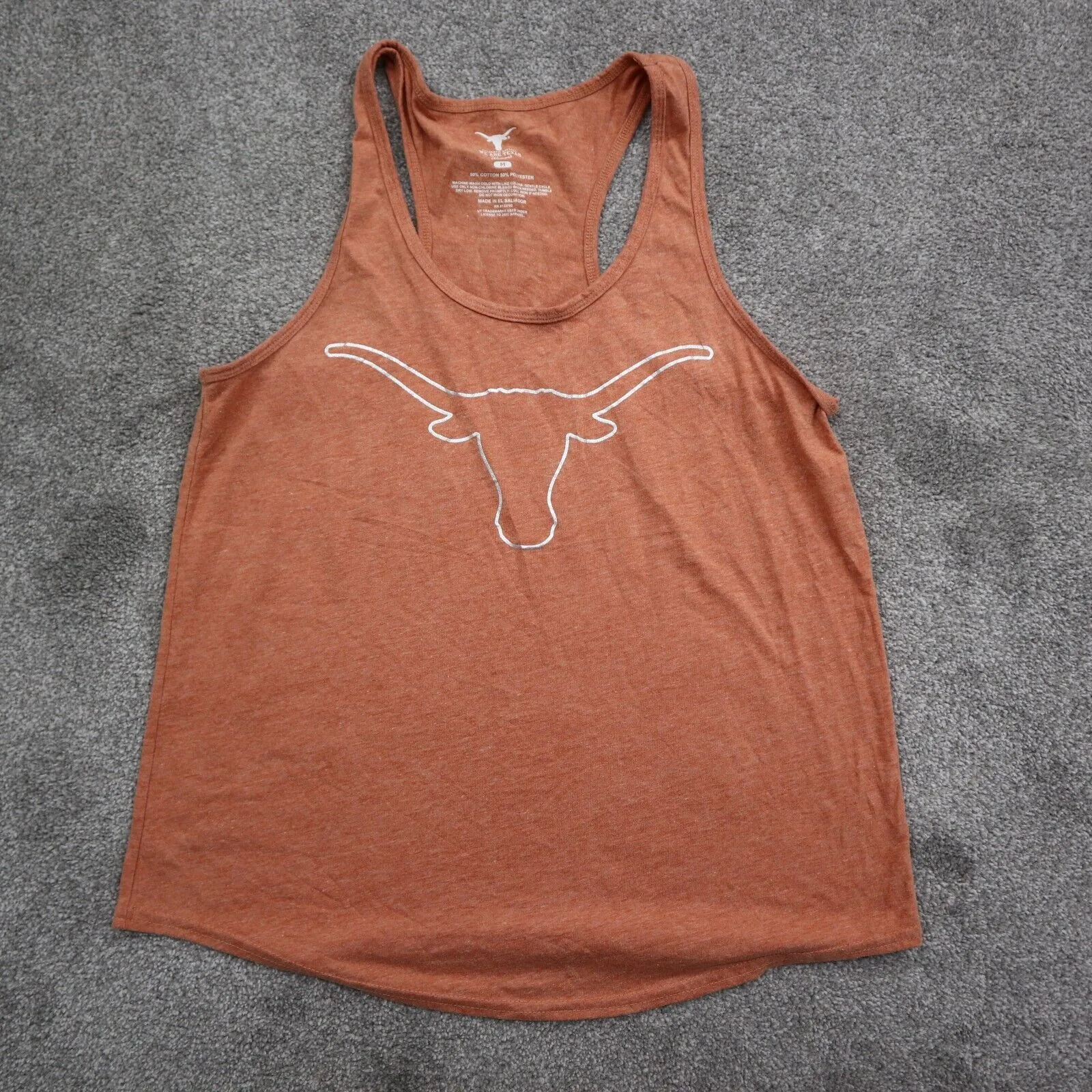 Authentic Apparel Womens Pullover Tank Top Racerback Sleeveless Orange Medium