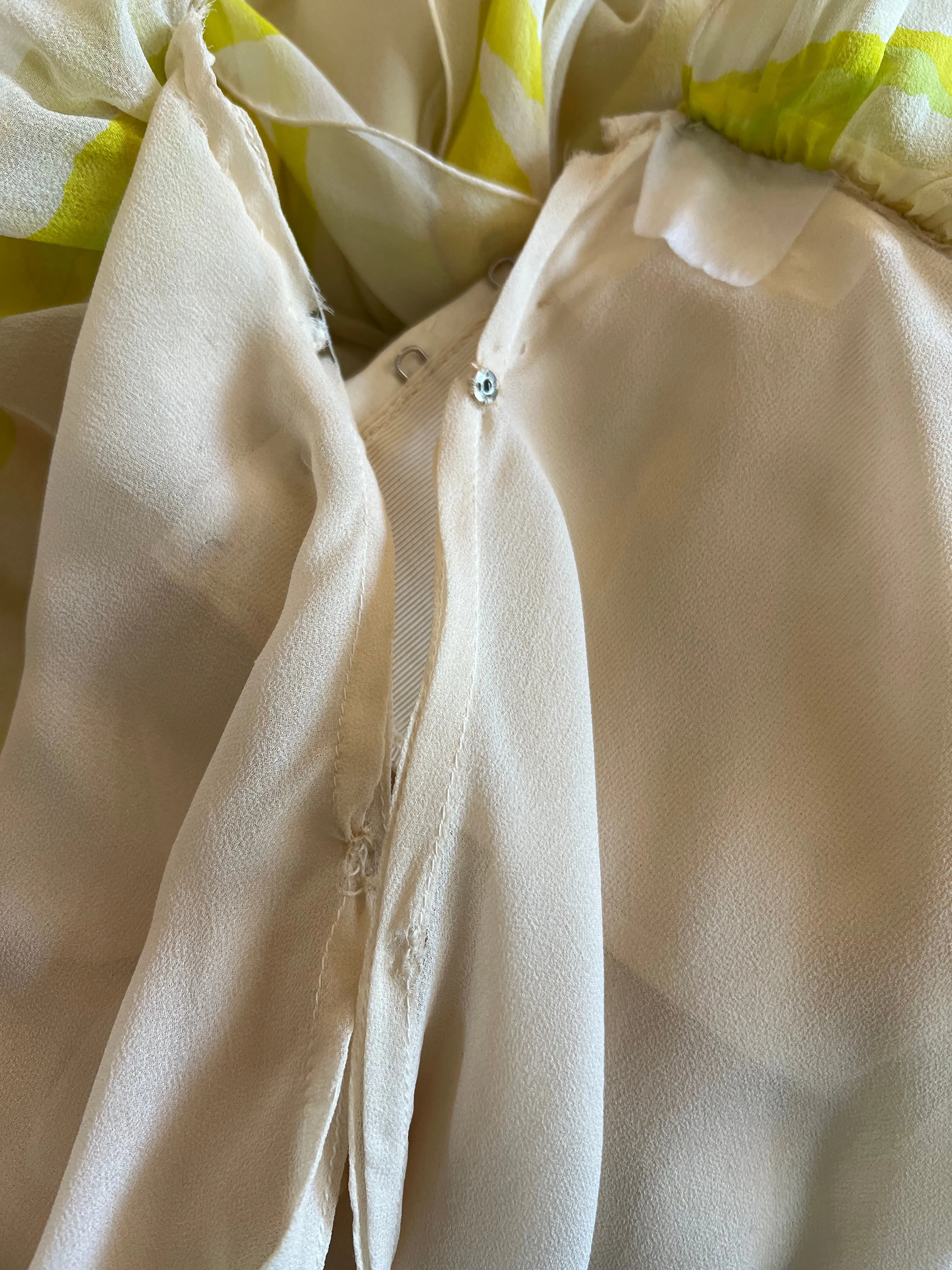 Beautiful 1973 Christian Dior by Marc Bohan Printed Silk Chiffon Dress