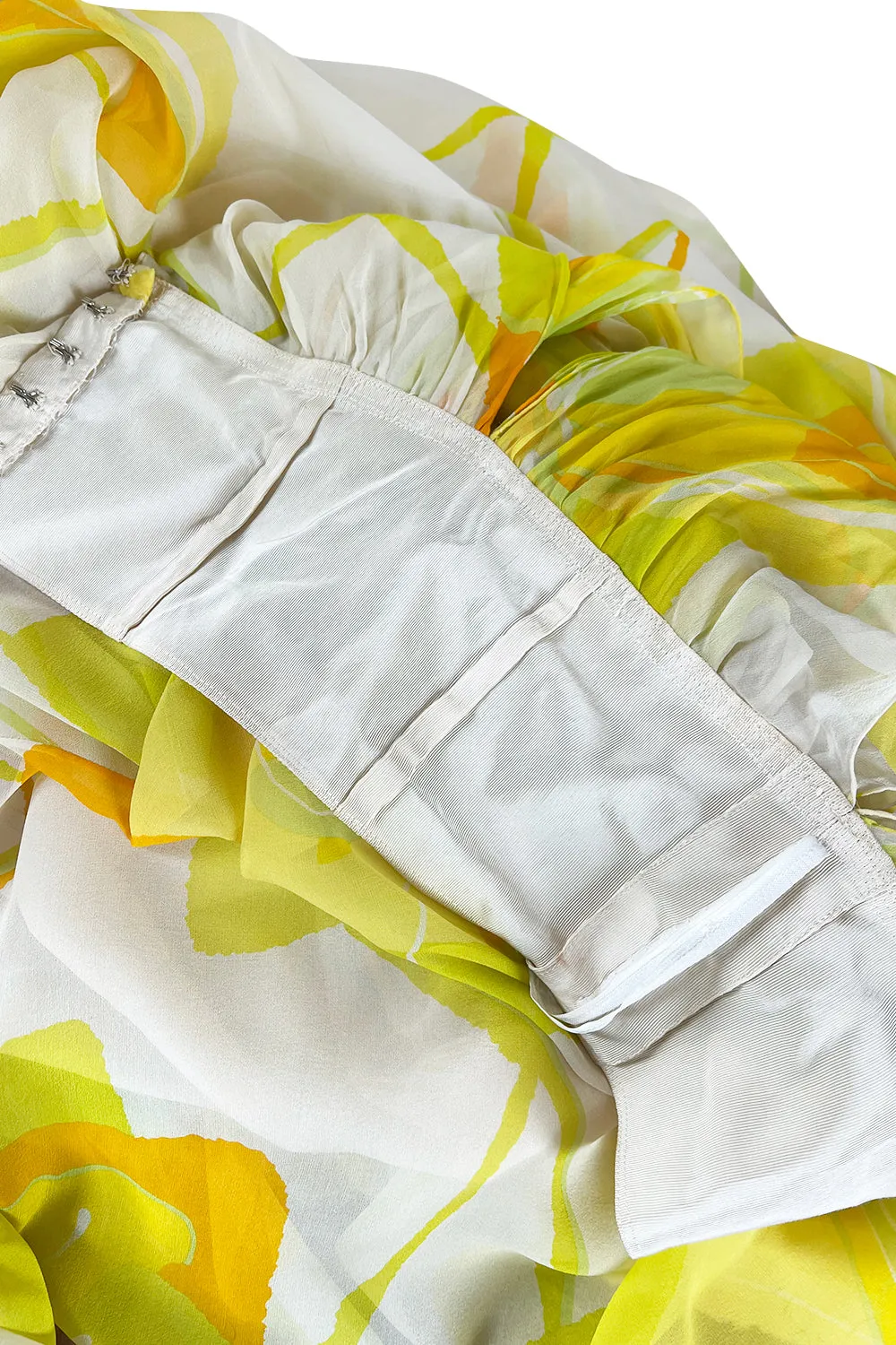 Beautiful 1973 Christian Dior by Marc Bohan Printed Silk Chiffon Dress