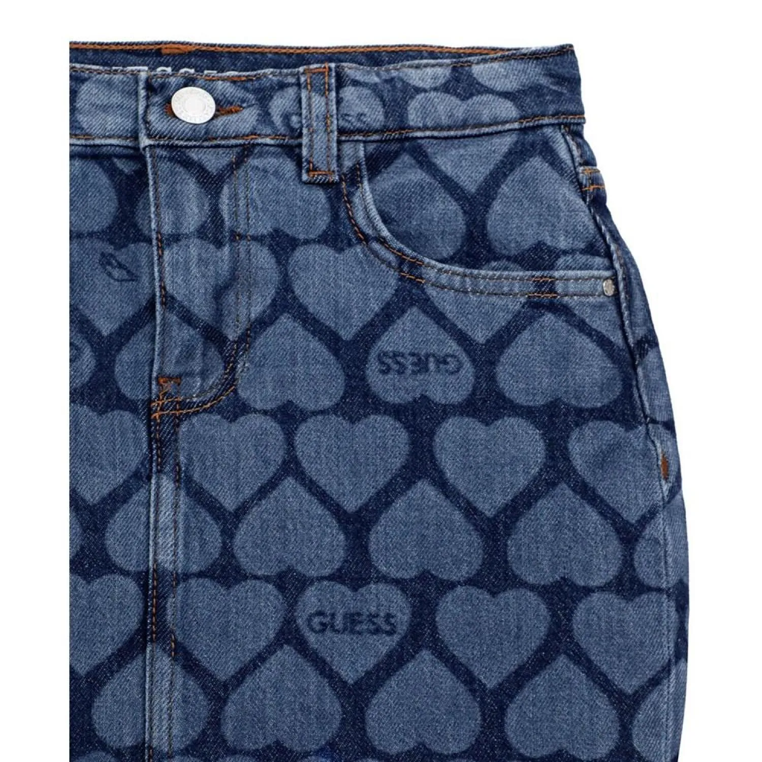 Big Girl Stretch Denim Heart Skirt