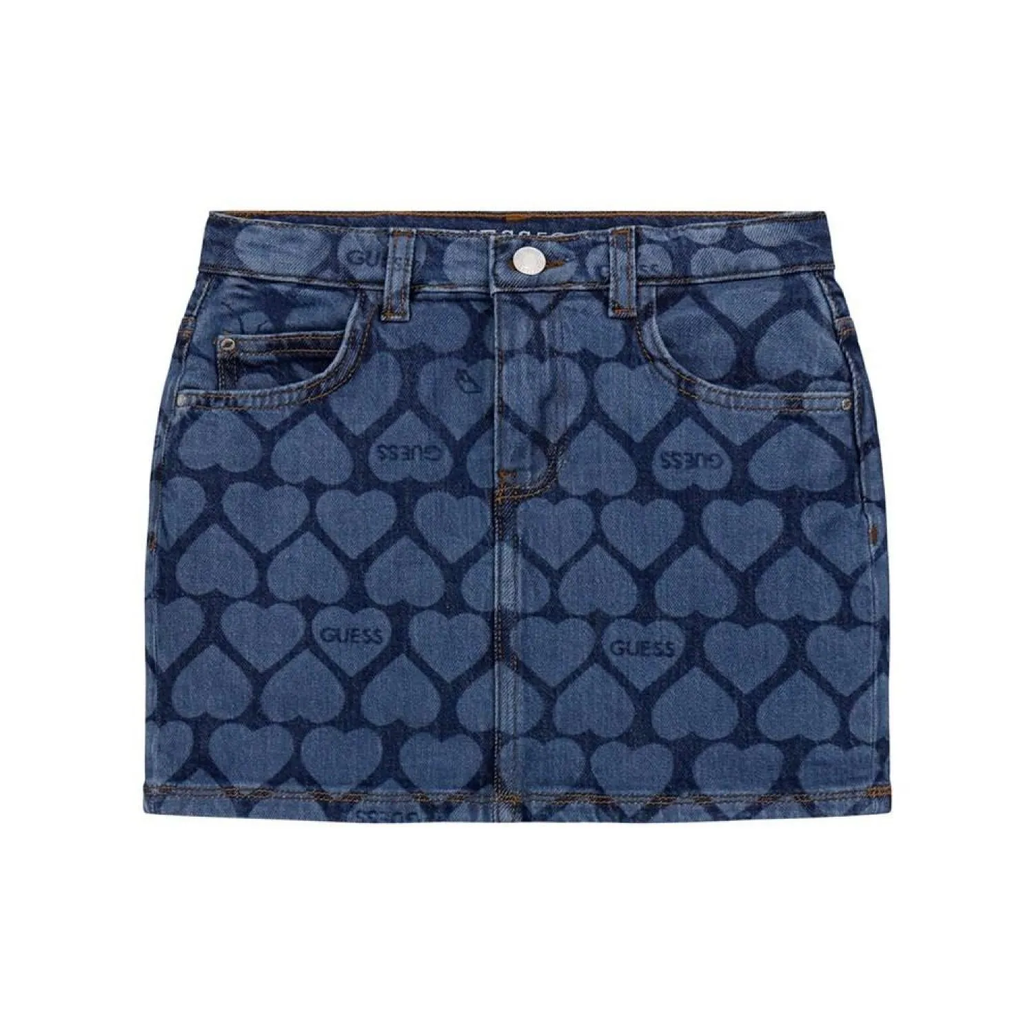 Big Girl Stretch Denim Heart Skirt