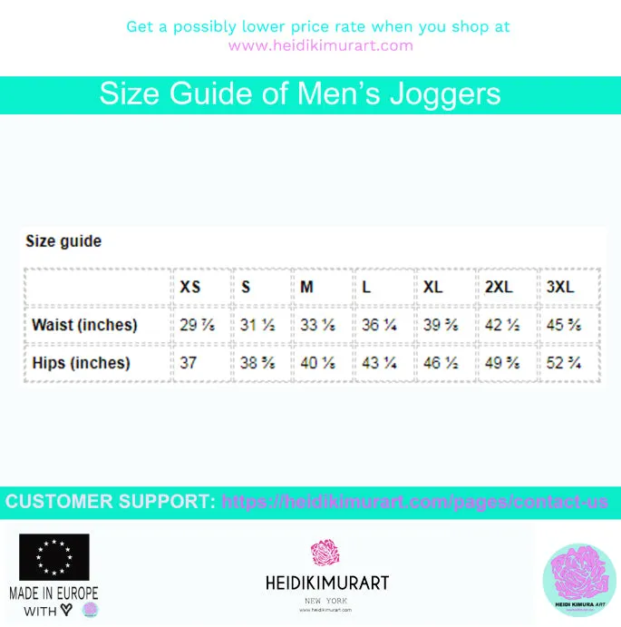 Black White Minimalist Men's Joggers, Modern Simple Minimalist Sweatpants For Men-Made in EU/MX