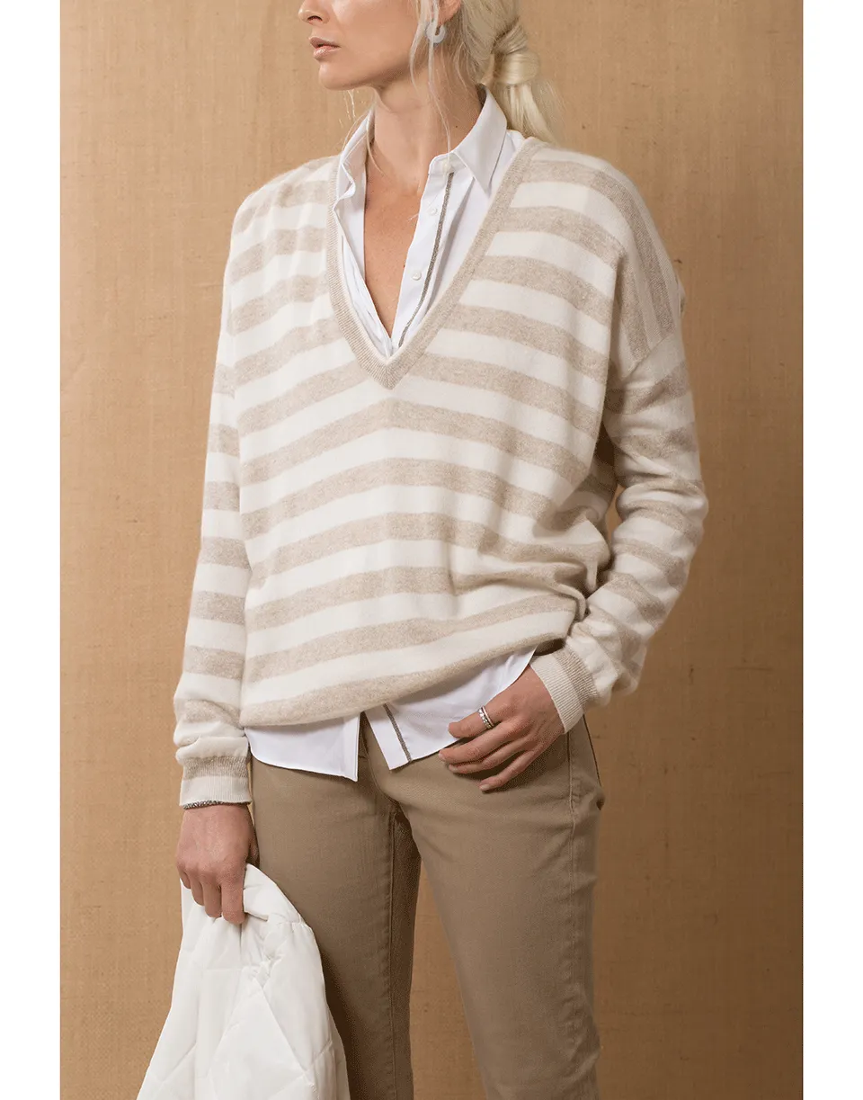 Boxy Striped Knit Sweater