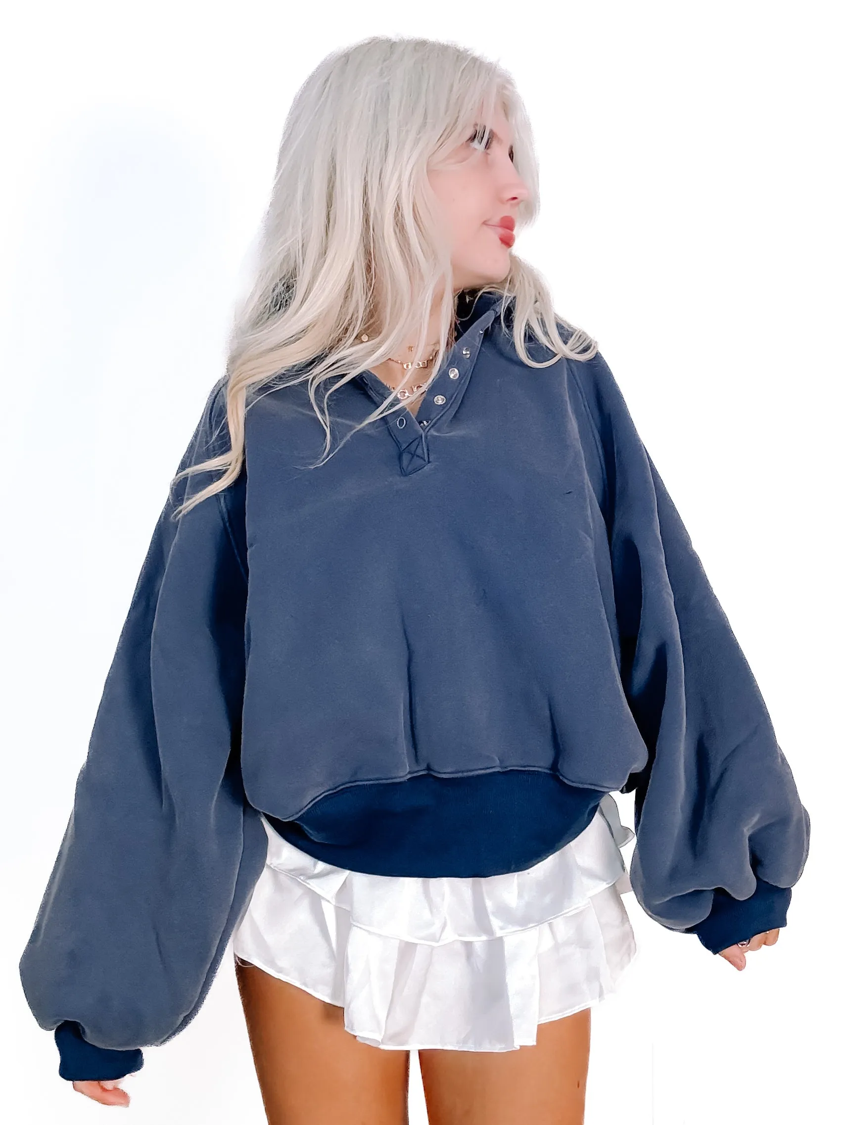 Brynn Pullover Top | Navy Blue