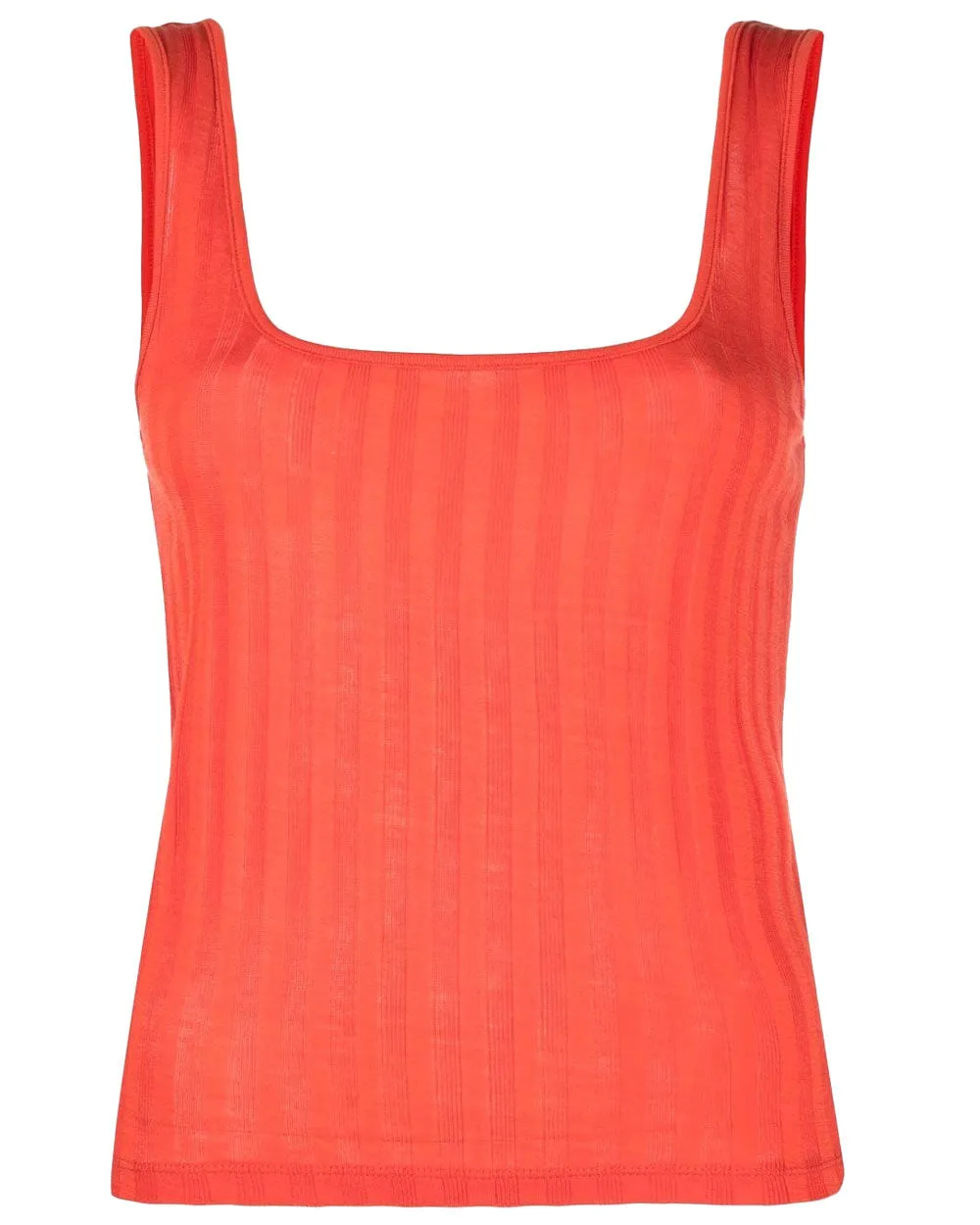 Burnt Orchid Ribbed Square Neck Tank