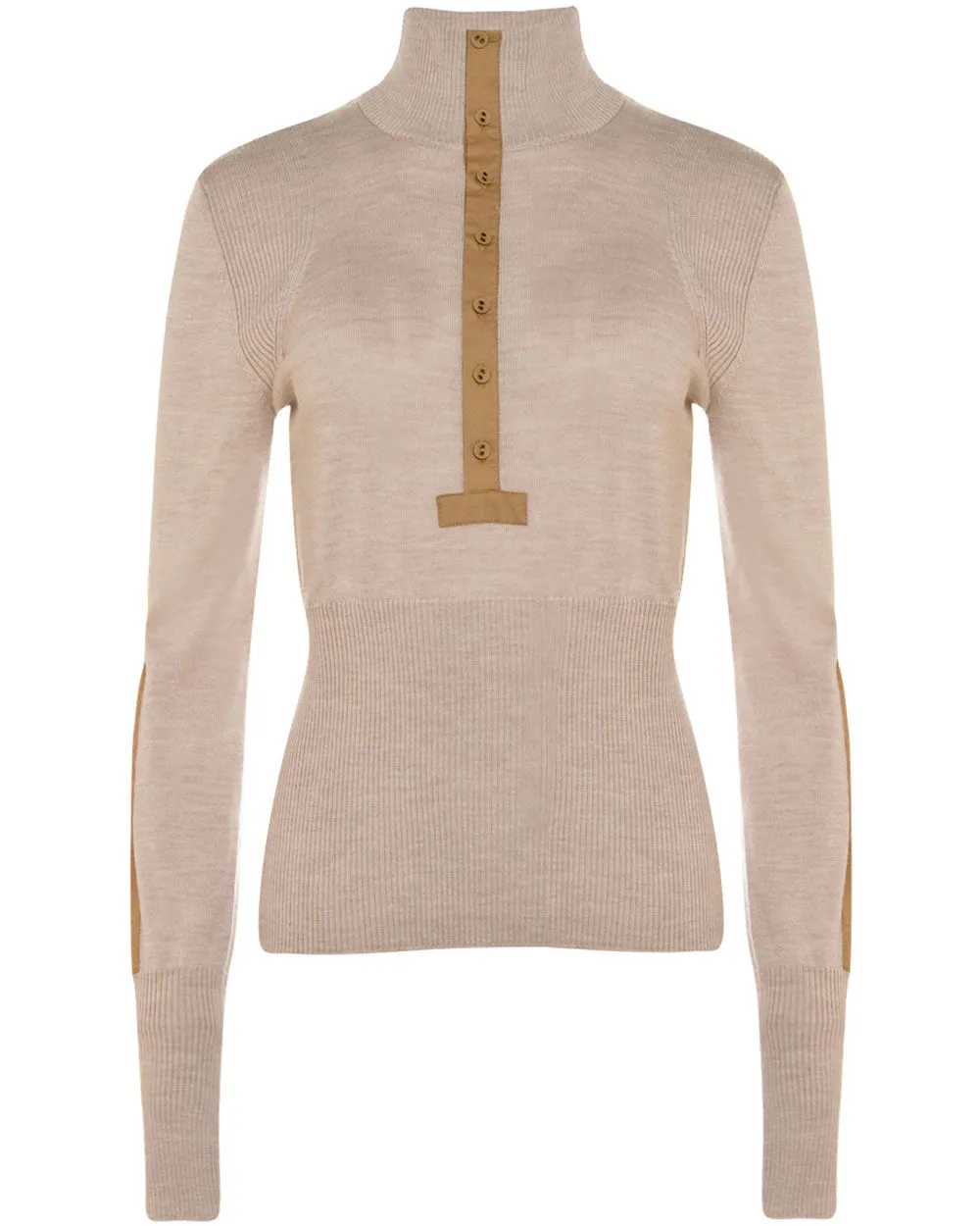 Chalk Quarter Button Drew Pullover