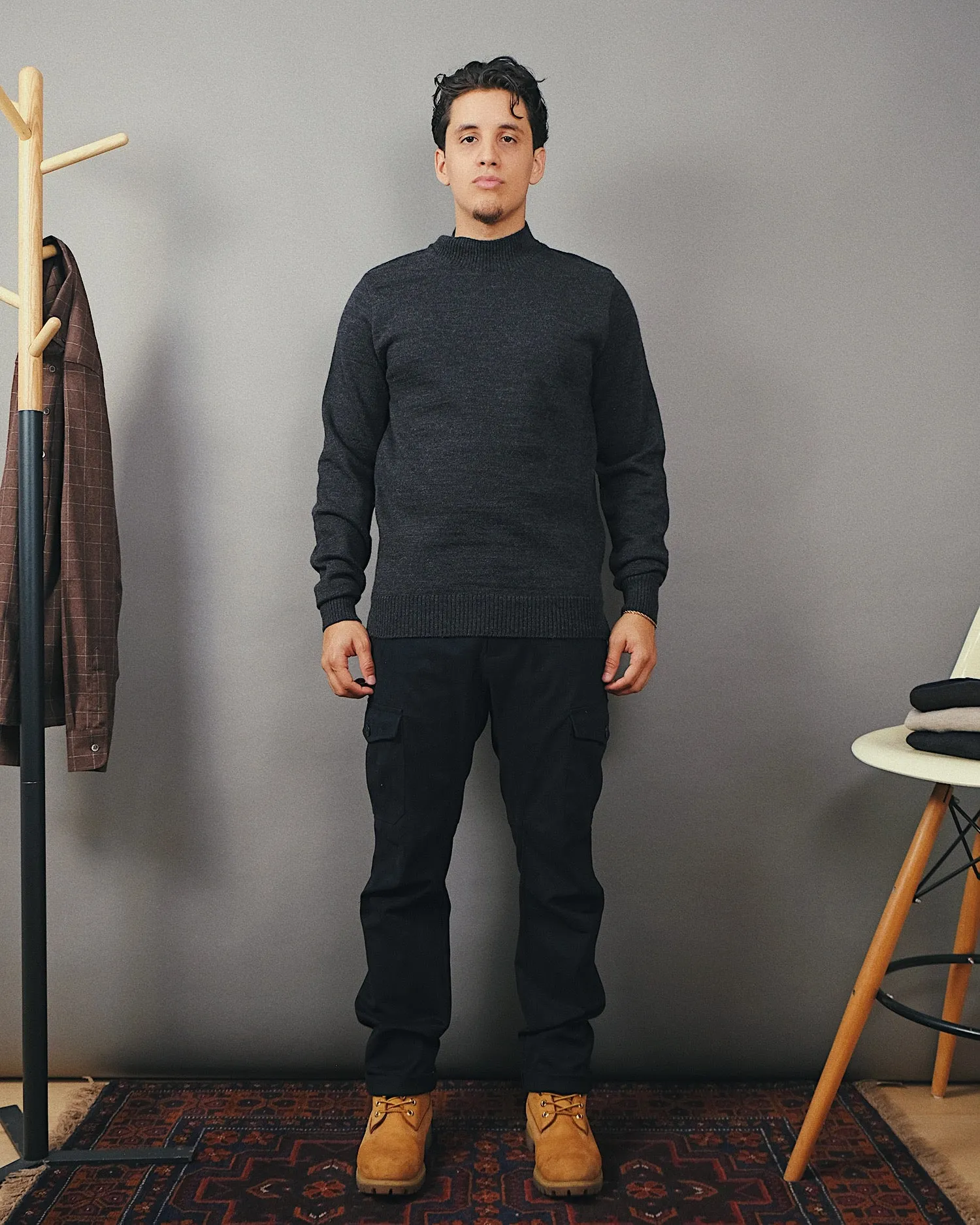 Charcoal Mockneck Pullover Sweater