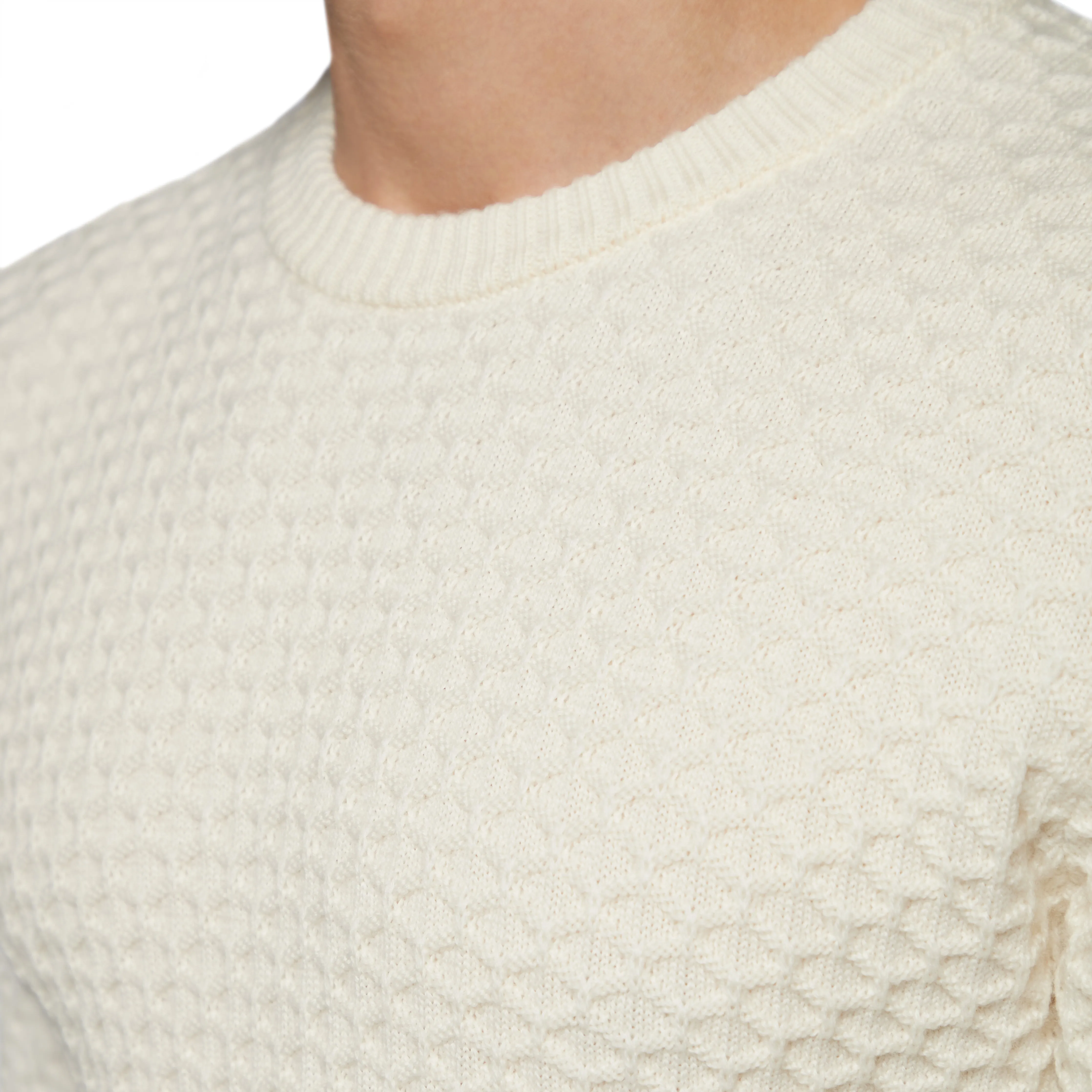 Crew-neck Diamond Grid Pullover PIERO
