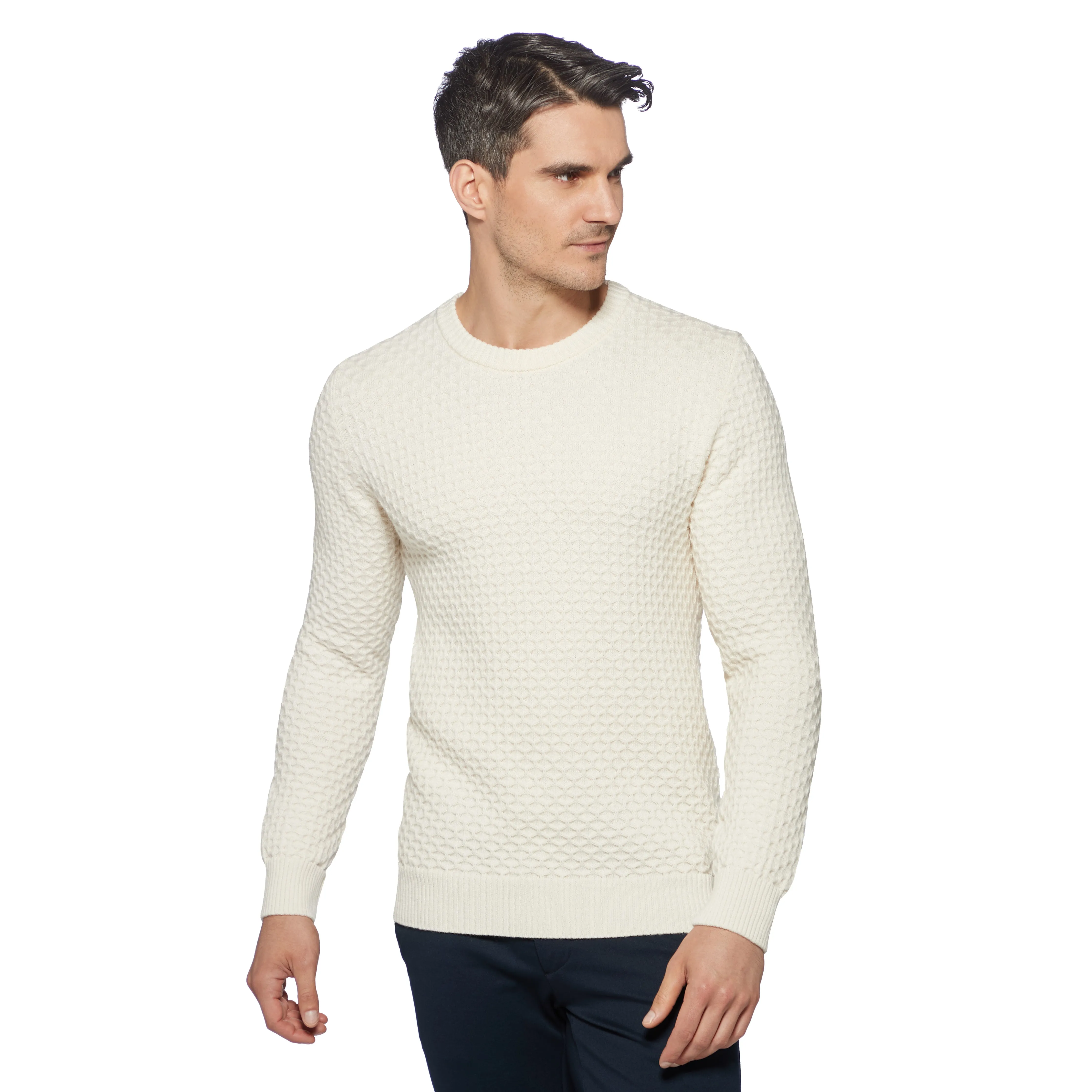 Crew-neck Diamond Grid Pullover PIERO