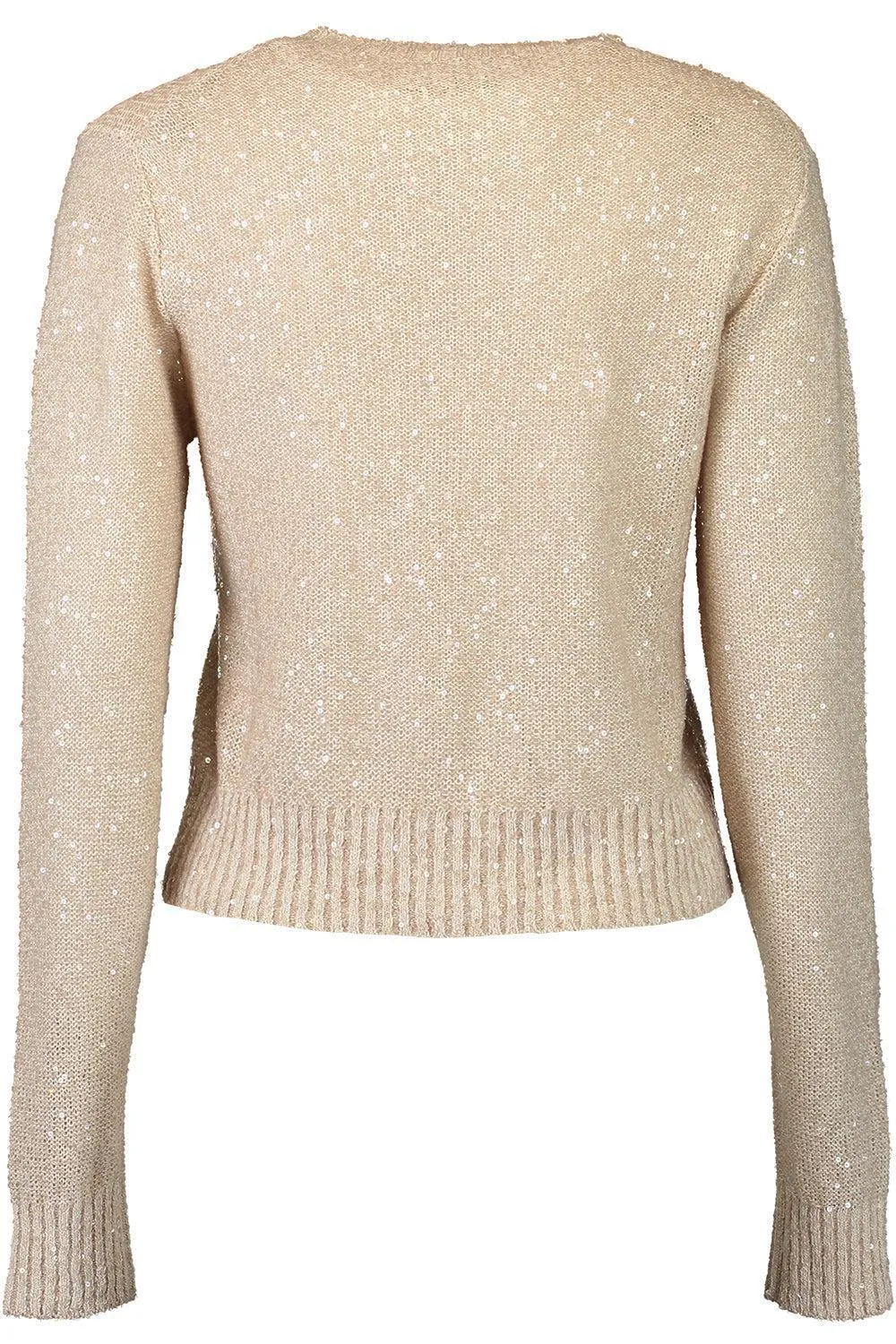 Crewneck Knit Pullover - Light Beige