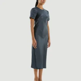 Crush Bias Tee Midi Dress - Gun Metal