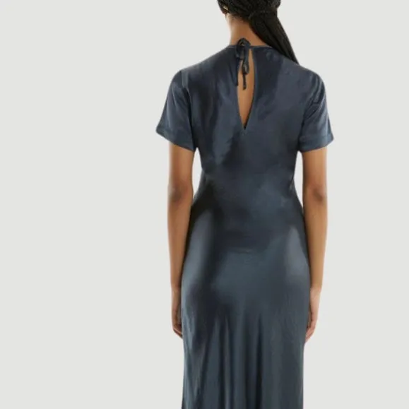 Crush Bias Tee Midi Dress - Gun Metal
