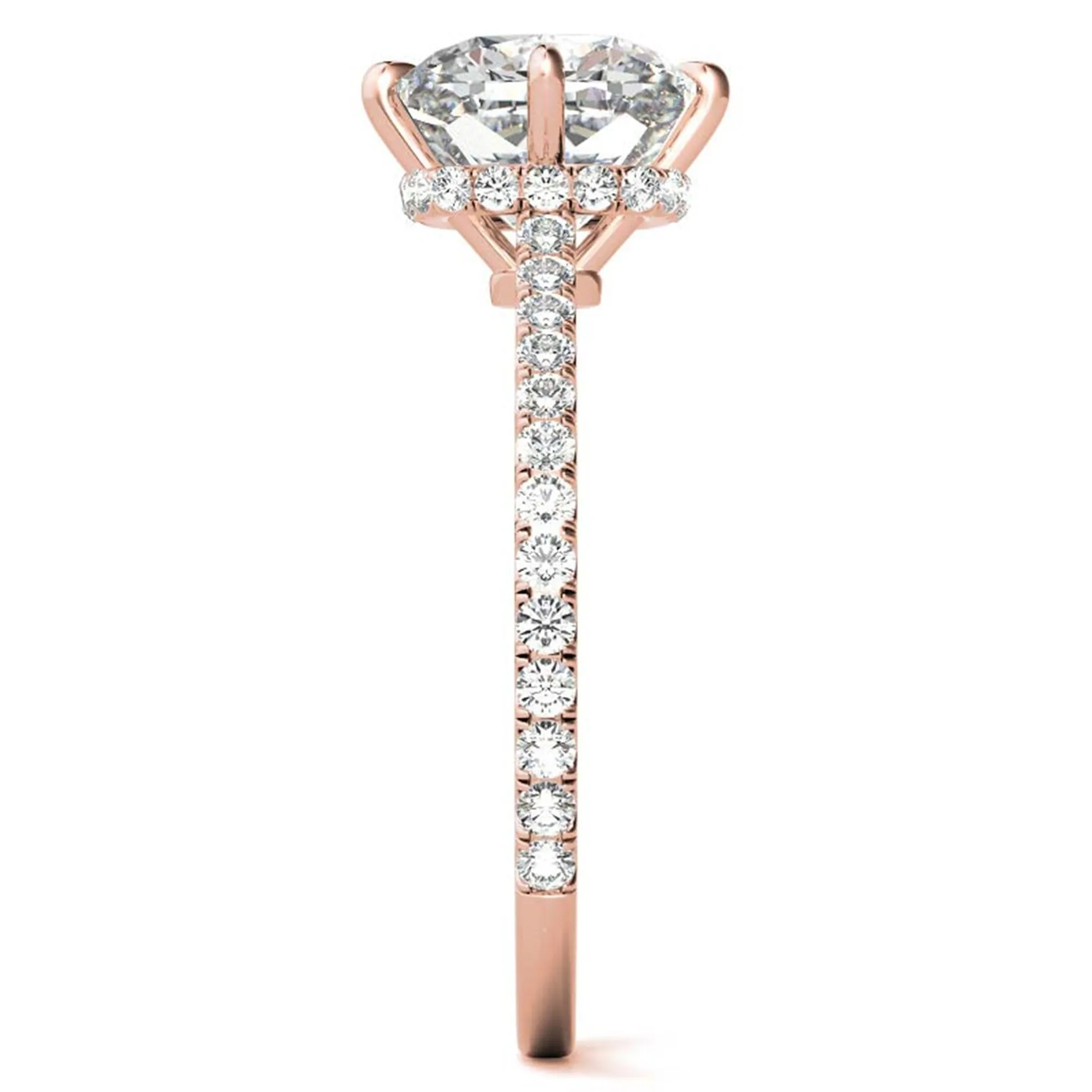 Cushion-Cut Rose Gold Adjustable Sterling Silver Graceful Engagement Ring For Women