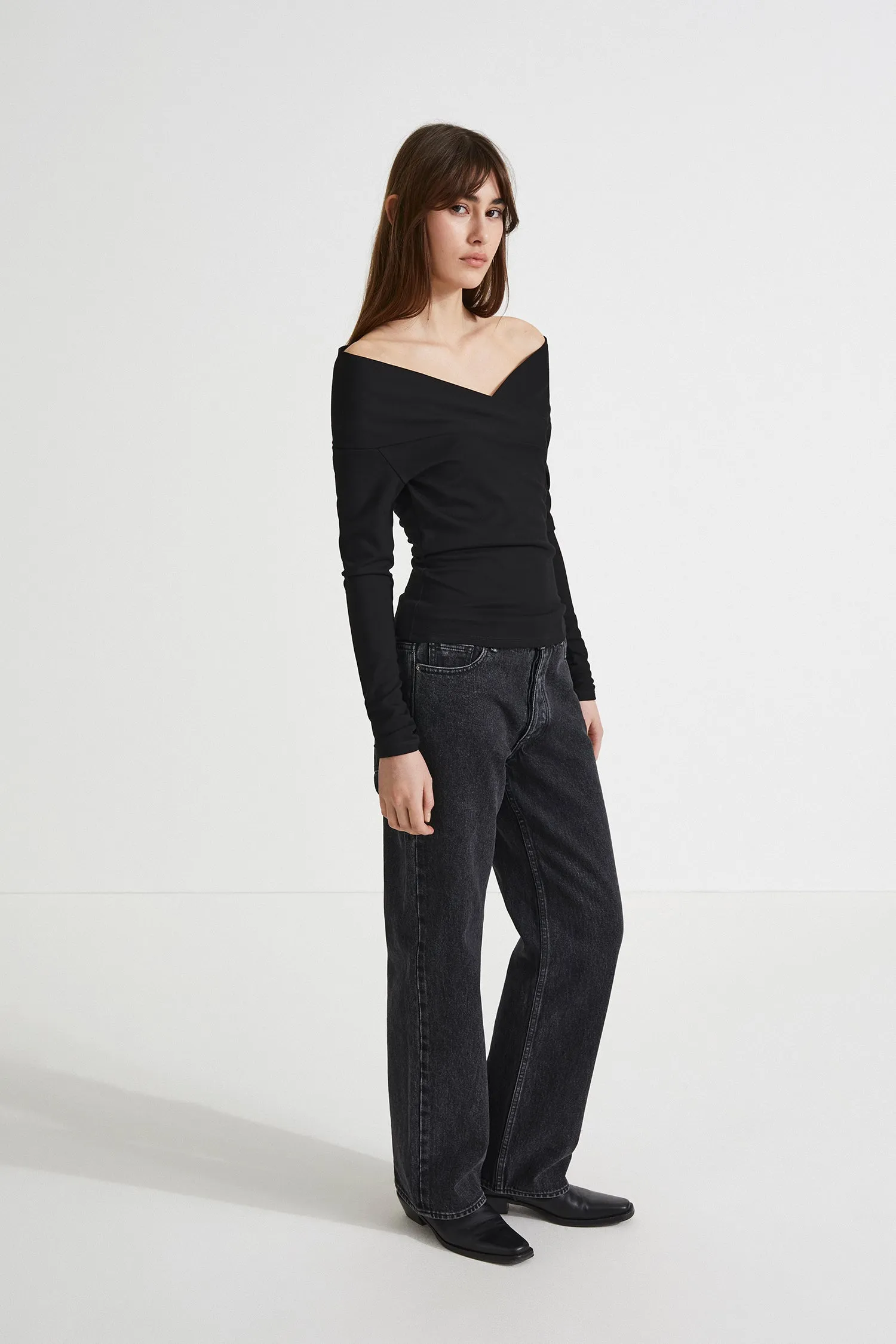 DEBORA TOP LONG - BLACK