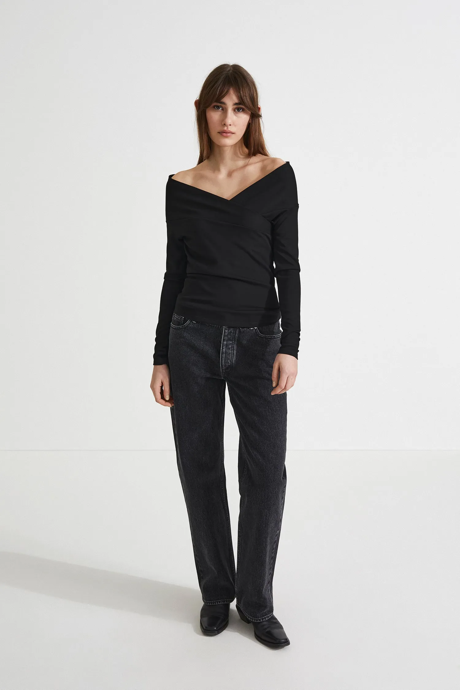 DEBORA TOP LONG - BLACK