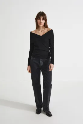 DEBORA TOP LONG - BLACK