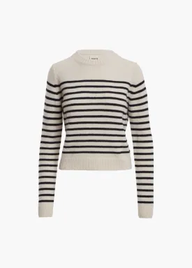 Diletta Sweater in Magnolia and Black Stripe