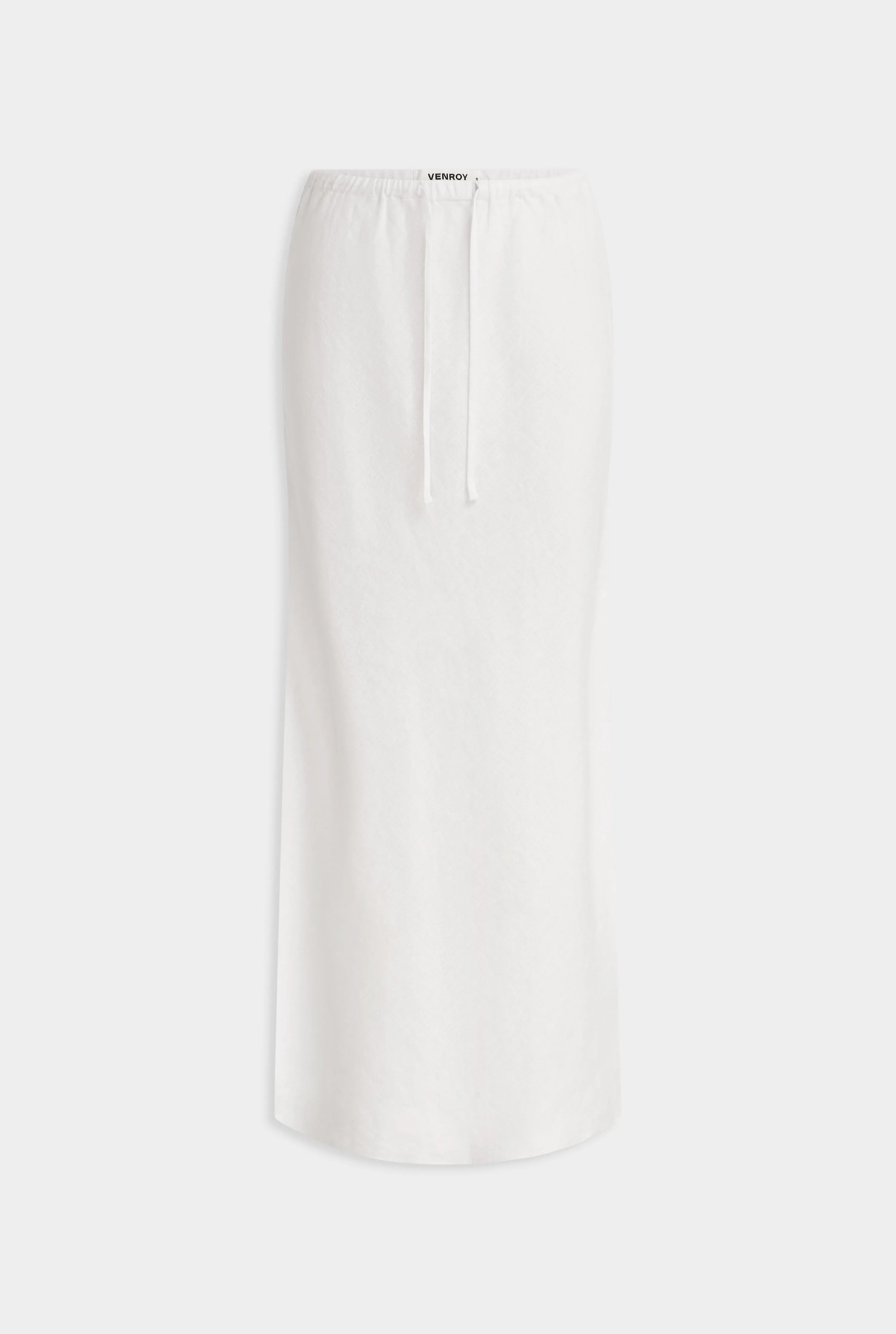 Drawstring Bias Skirt - White
