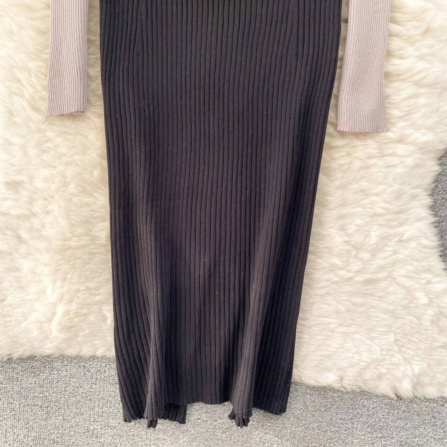 Elegant Hollowed Knitted Slip Dress