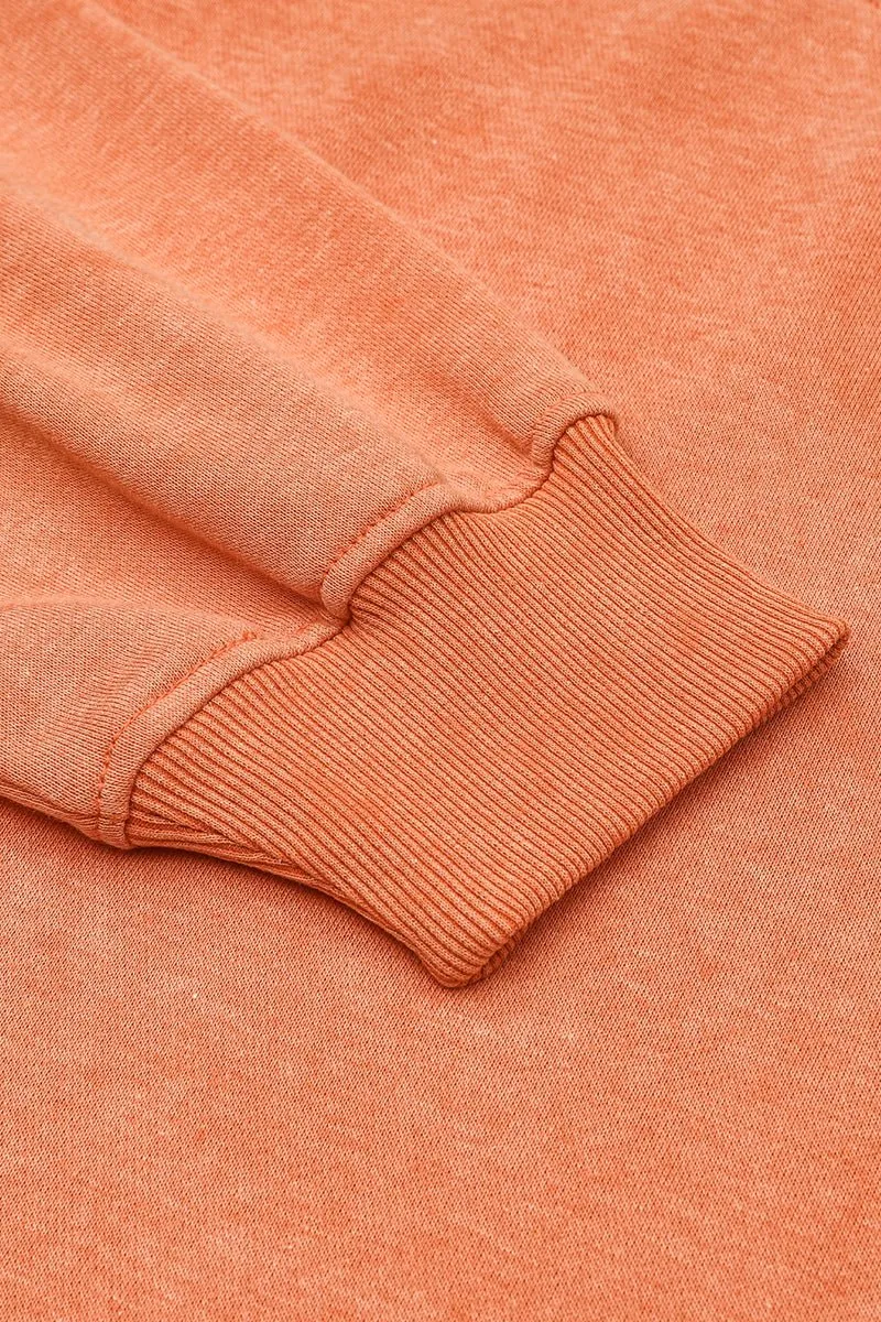 Evermore Orange Vintage Wash Drop Shoulder Sweatshirt