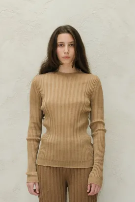 EXTRA FINE MERINO WOOL RIBBED CREW NECK
