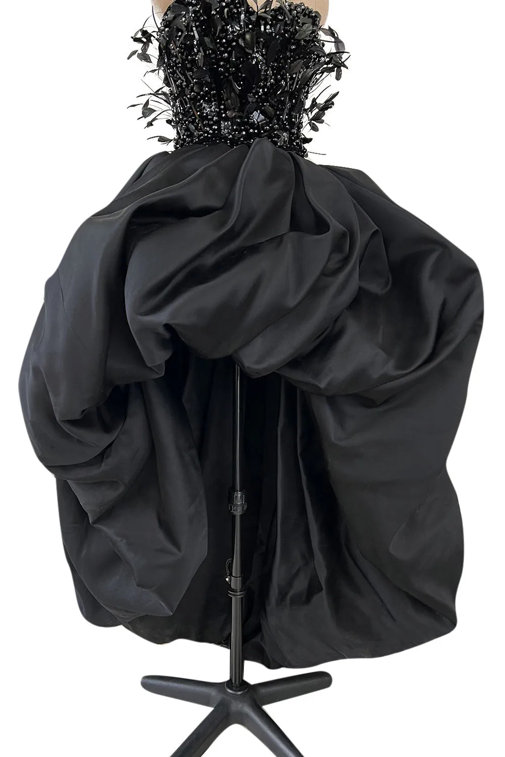 Extraordinary Fall 1996 Nina Ricci by Girard Pipard Haute Couture Feather & Beaded Silk Dress