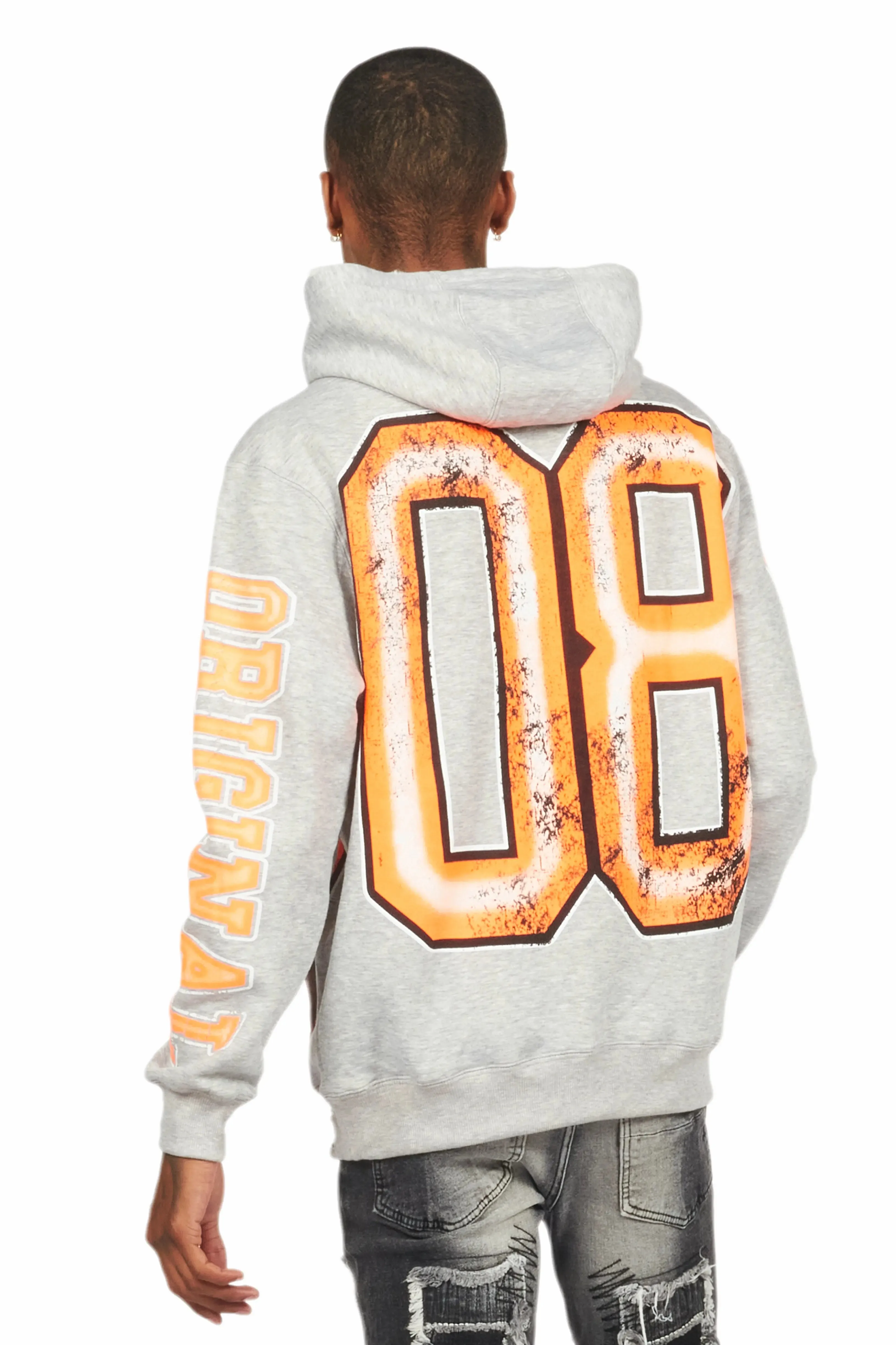 Fields Grey/Orange Graphic Hoodie