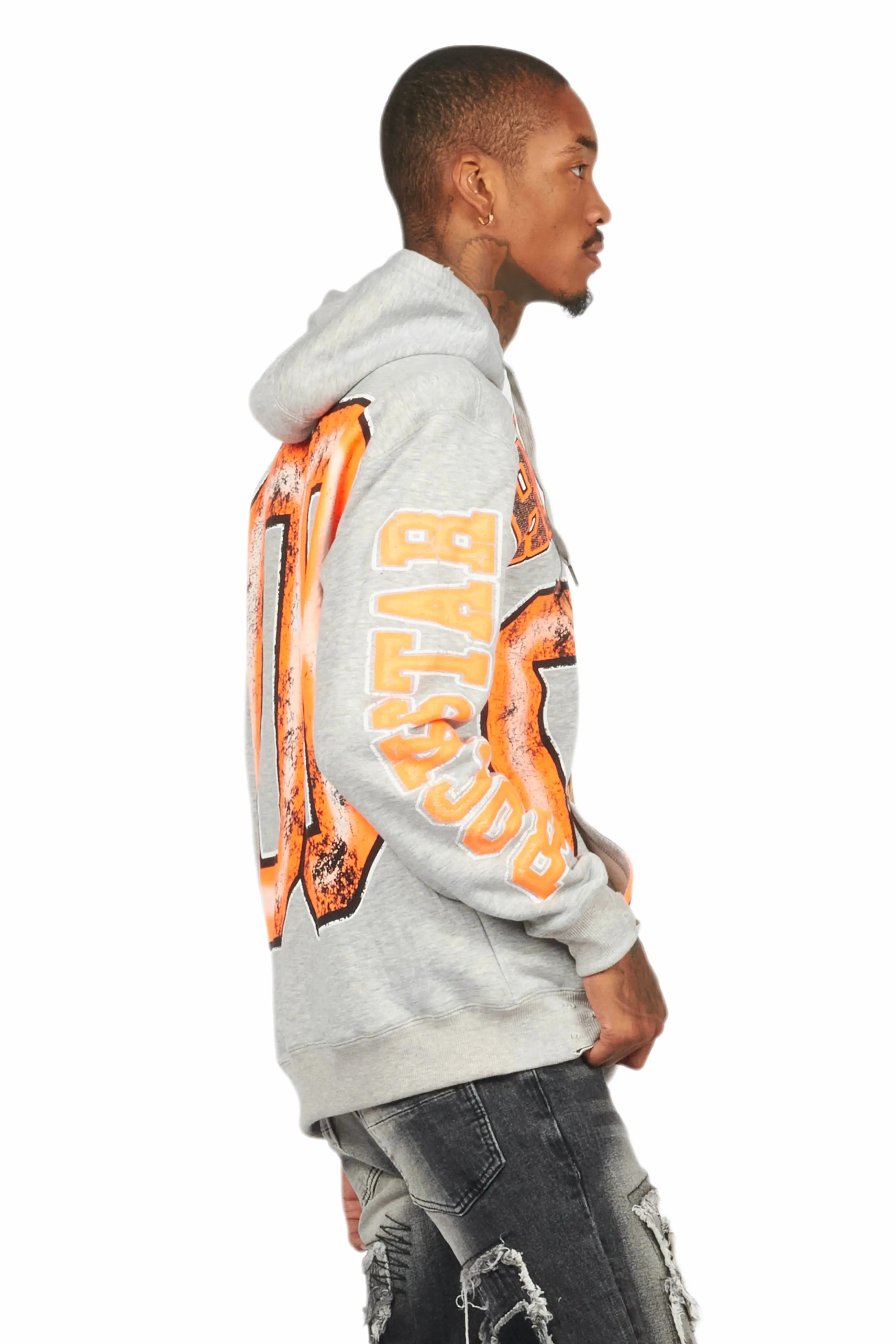 Fields Grey/Orange Graphic Hoodie