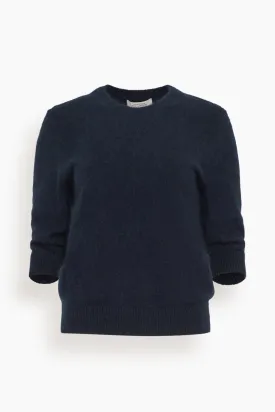 Fluffy Statement Pullover in True Navy