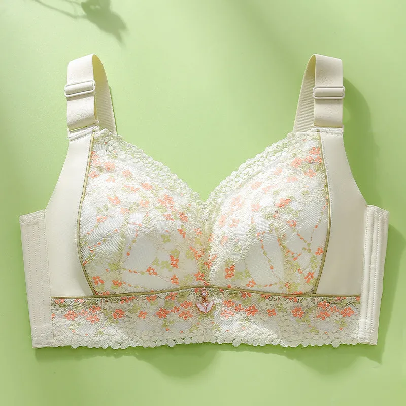 Full cup thin seamless large breasts small underwear women's side breasts to prevent sagging large size tube top adjustable bra