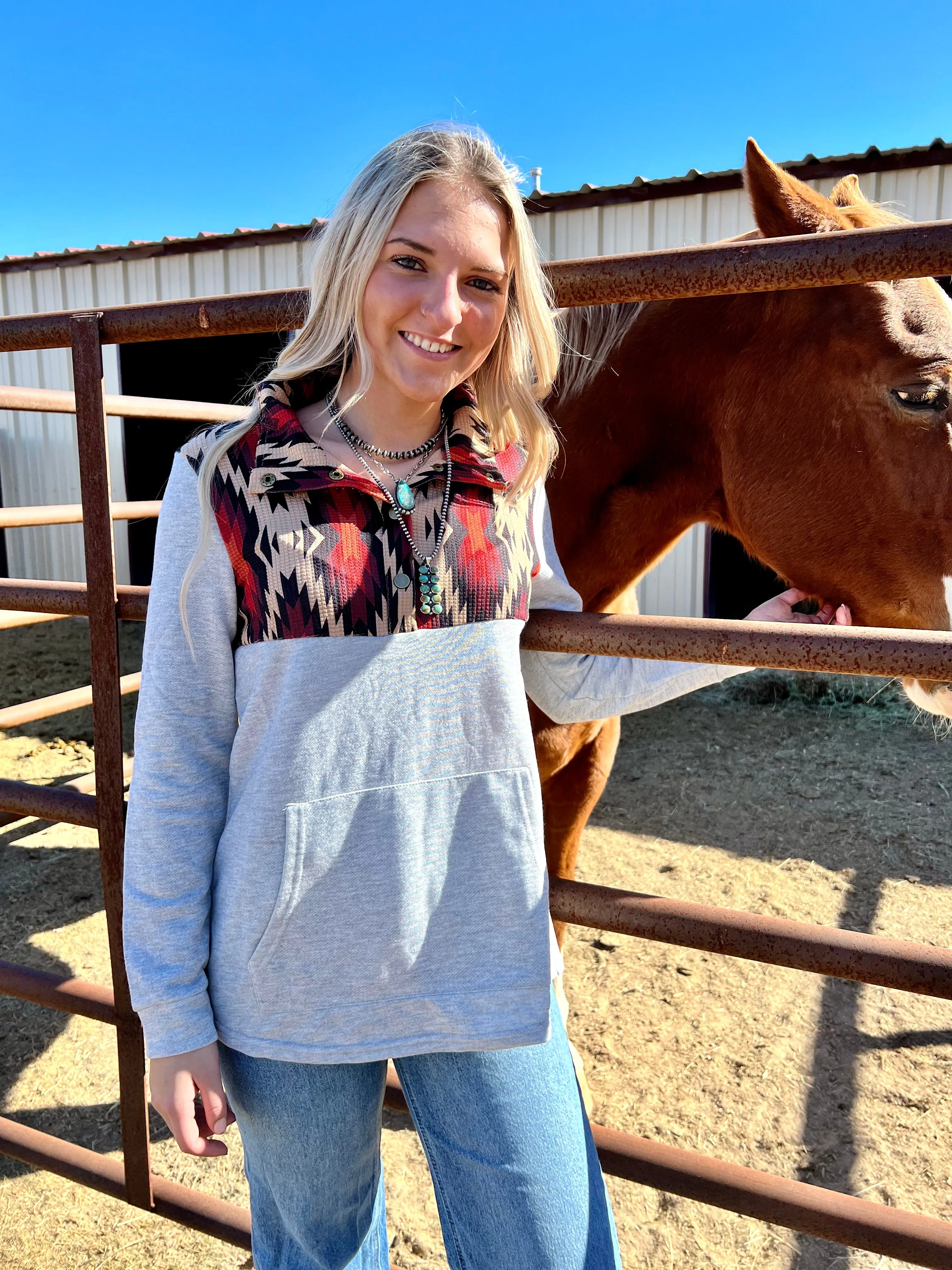 Grey Colors Of The Southwest Pullover*